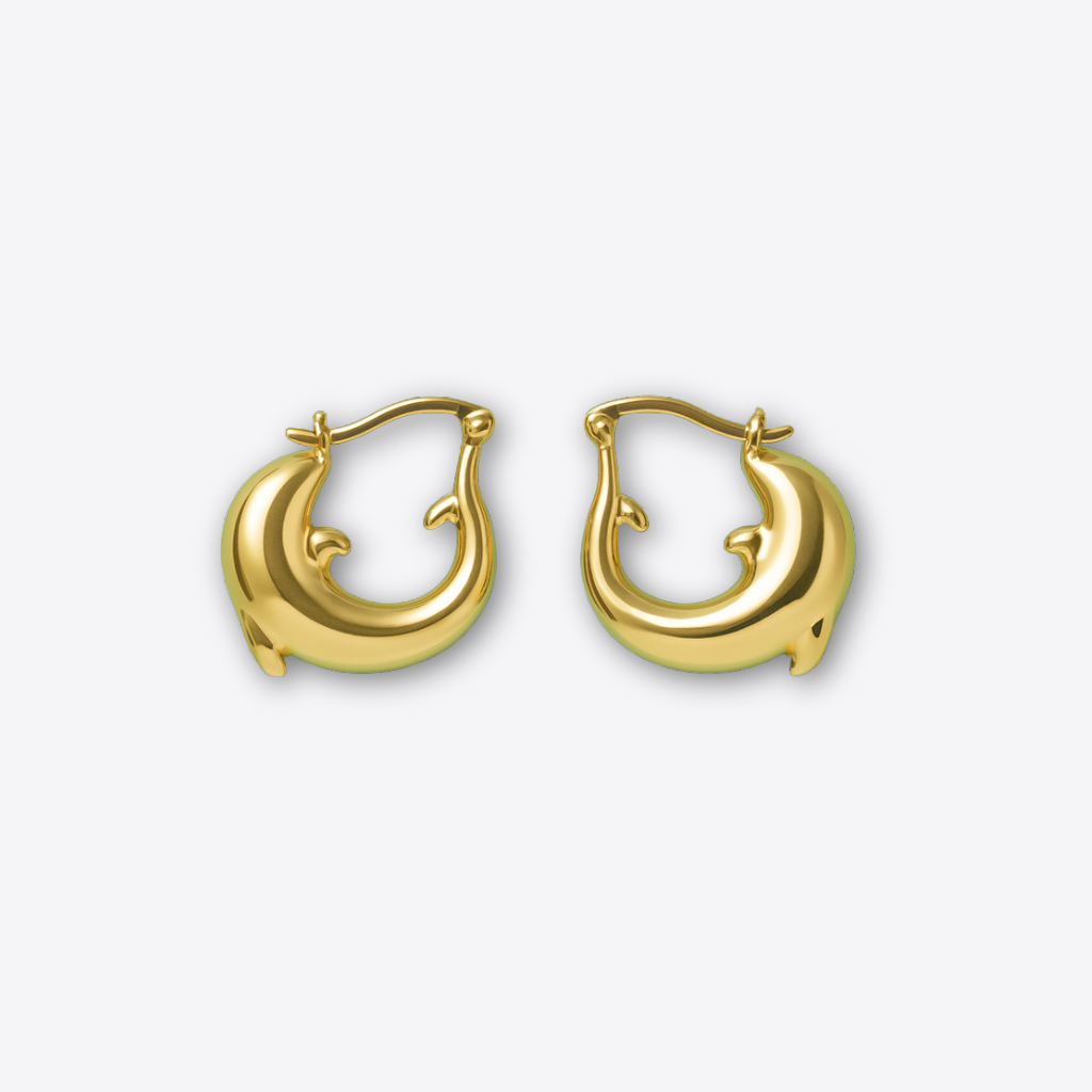 XZ403 – Dolphin Gold Ear Rings