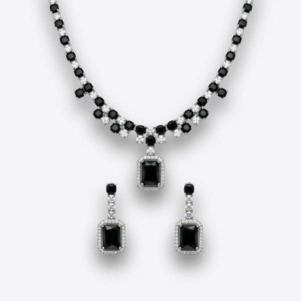 XZ10 – Emerald Stone Necklace & Ear Rings Set