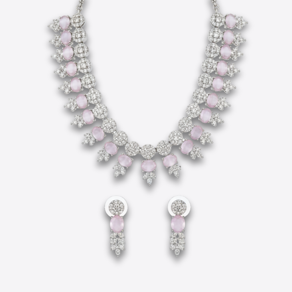 XZ14 – Pink Necklace & Ear Rings Set